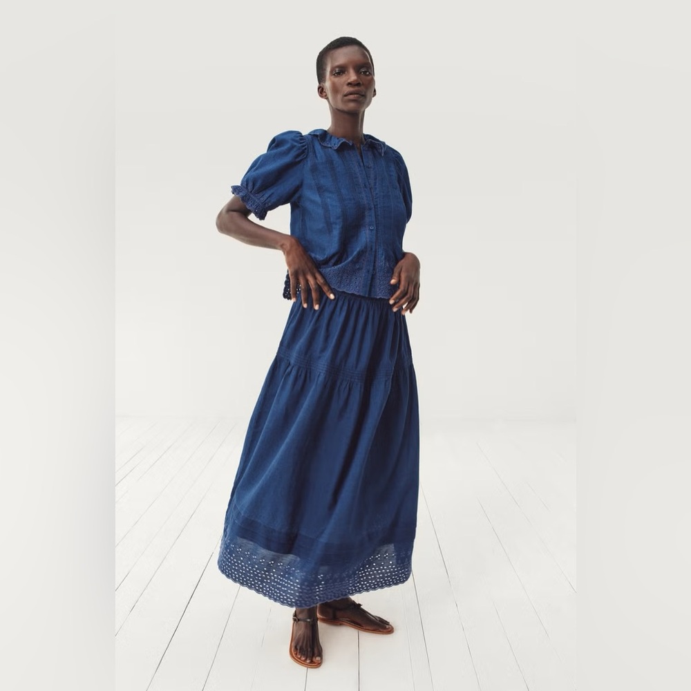 Gap x DÔEN - Medium Indigo Eyelet Top and Maxi Skirt - 2nd Drop